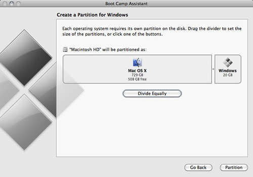 do you have to create a new partion on mac for windows